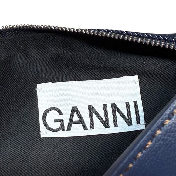 GANNI Denim Small Bow Eyelet Butterfly Denim Pouch bag - Picture 10 of 12
